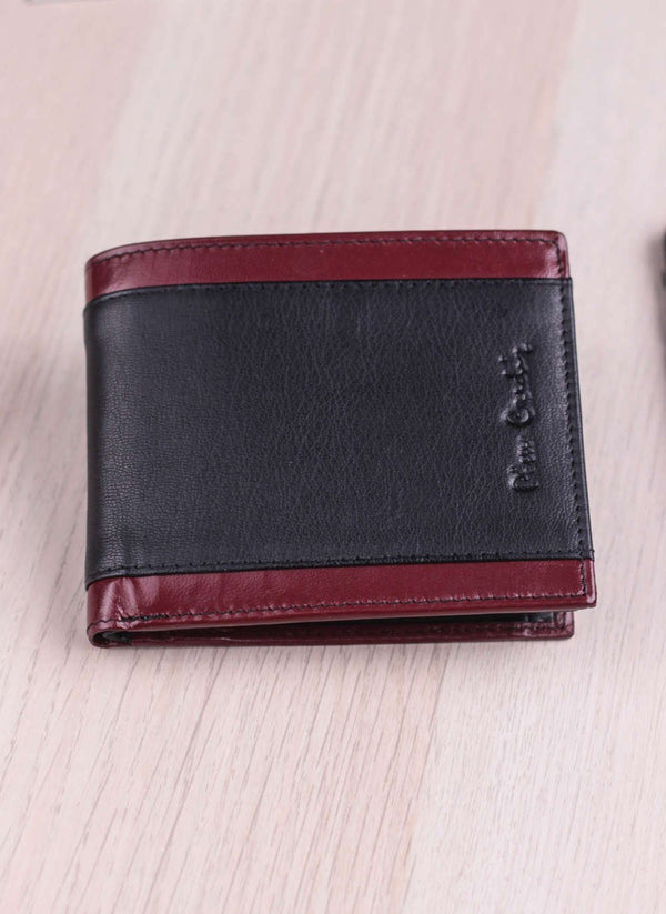 Vyriška odinė piniginė Pierre Cardin Tilak32 8825 juoda + bordo S449