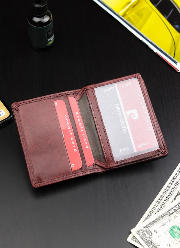 Vyriška odinė piniginė Pierre Cardin Tilak50 1812 konjako spalvos, RFID apsauga S443