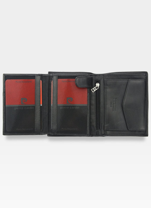 Vyriška odinė piniginė Pierre Cardin Tilak58 326 juoda su RFID apsauga S436