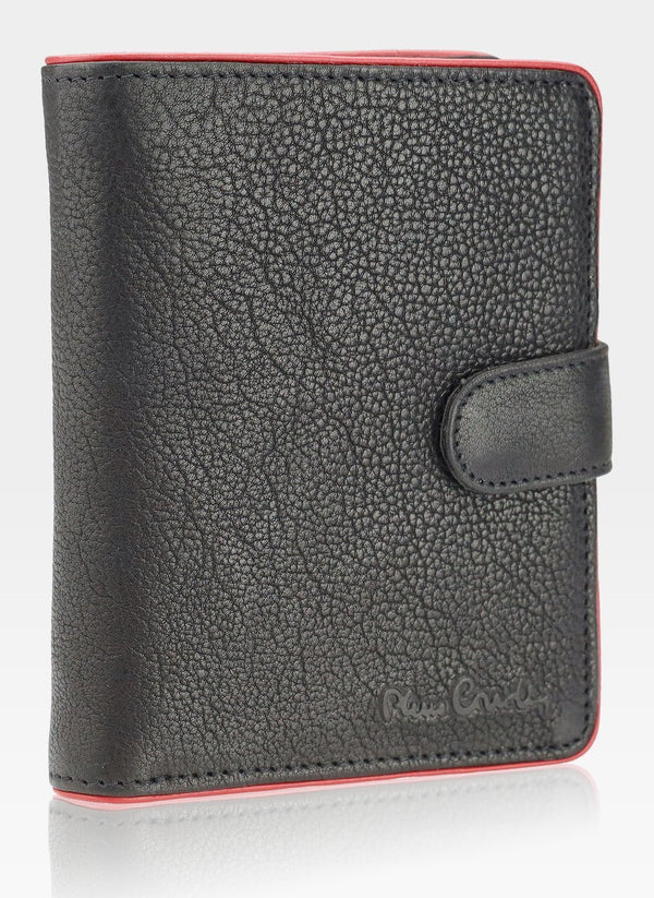 Vyriška odinė piniginė Pierre Cardin Tumble 326A RFID juoda + raudona S431