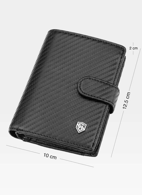 Vyriška odinė piniginė Stevens Carbon, juoda S184