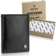 Vyriška odinė piniginė Stevens Z03-326, juoda S183