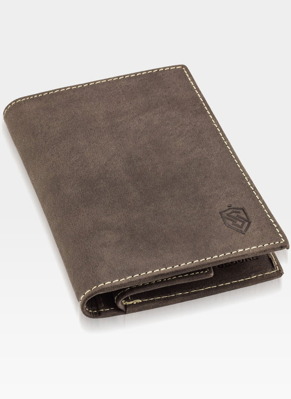 Vyriška odinė piniginė STEVENS RFID su apsauga Plona SLIM S199