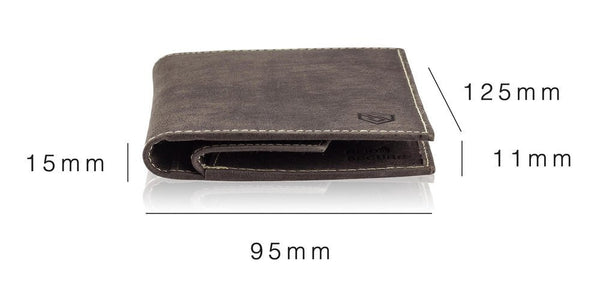 Vyriška odinė piniginė STEVENS RFID su apsauga Plona SLIM S199