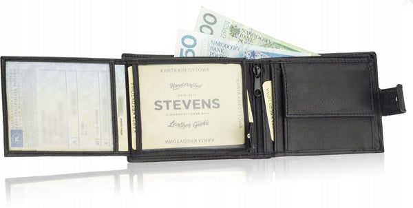 Vyriška odinė piniginė STEVENS RFID S200