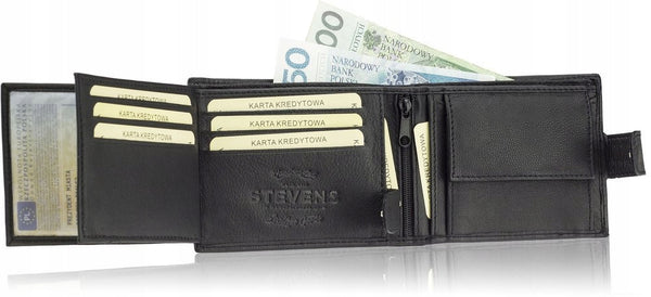 Vyriška odinė piniginė STEVENS RFID S200