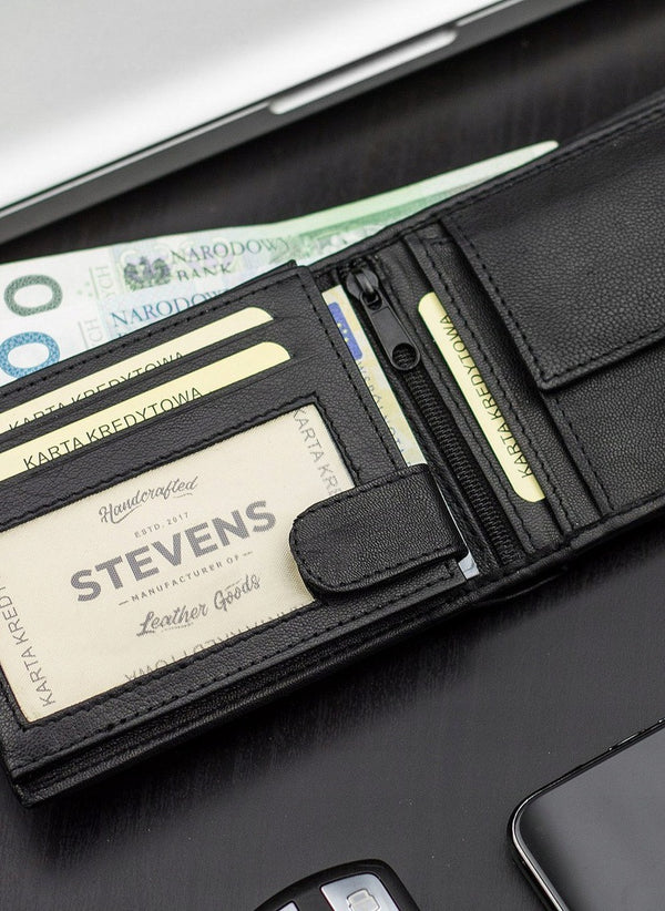 Vyriška odinė piniginė STEVENS RFID S200