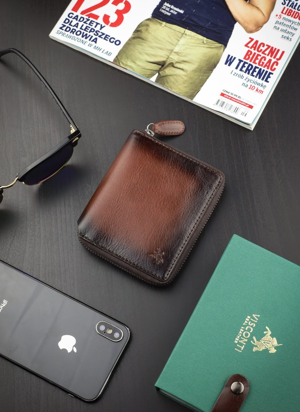 Vyriška odinė piniginė VISCONTI AT-65 šviesiai ruda S179