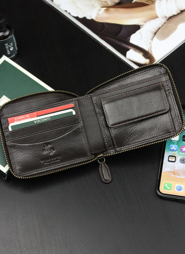 Vyriška odinė piniginė VISCONTI HT-14 ruda S178