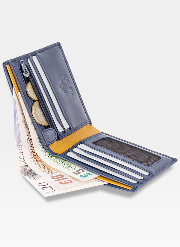 Vyriška, odinė piniginė Visconti PM101, mėlyna S15