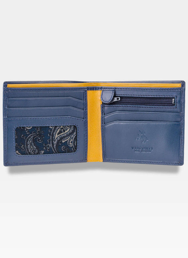 Vyriška, odinė piniginė Visconti PM101, mėlyna S15