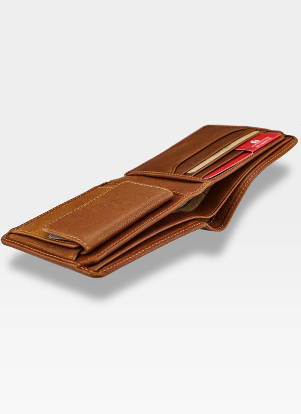 Vyriška odinė piniginė VISCONTI šviesiai ruda, su RFID apsauga S175