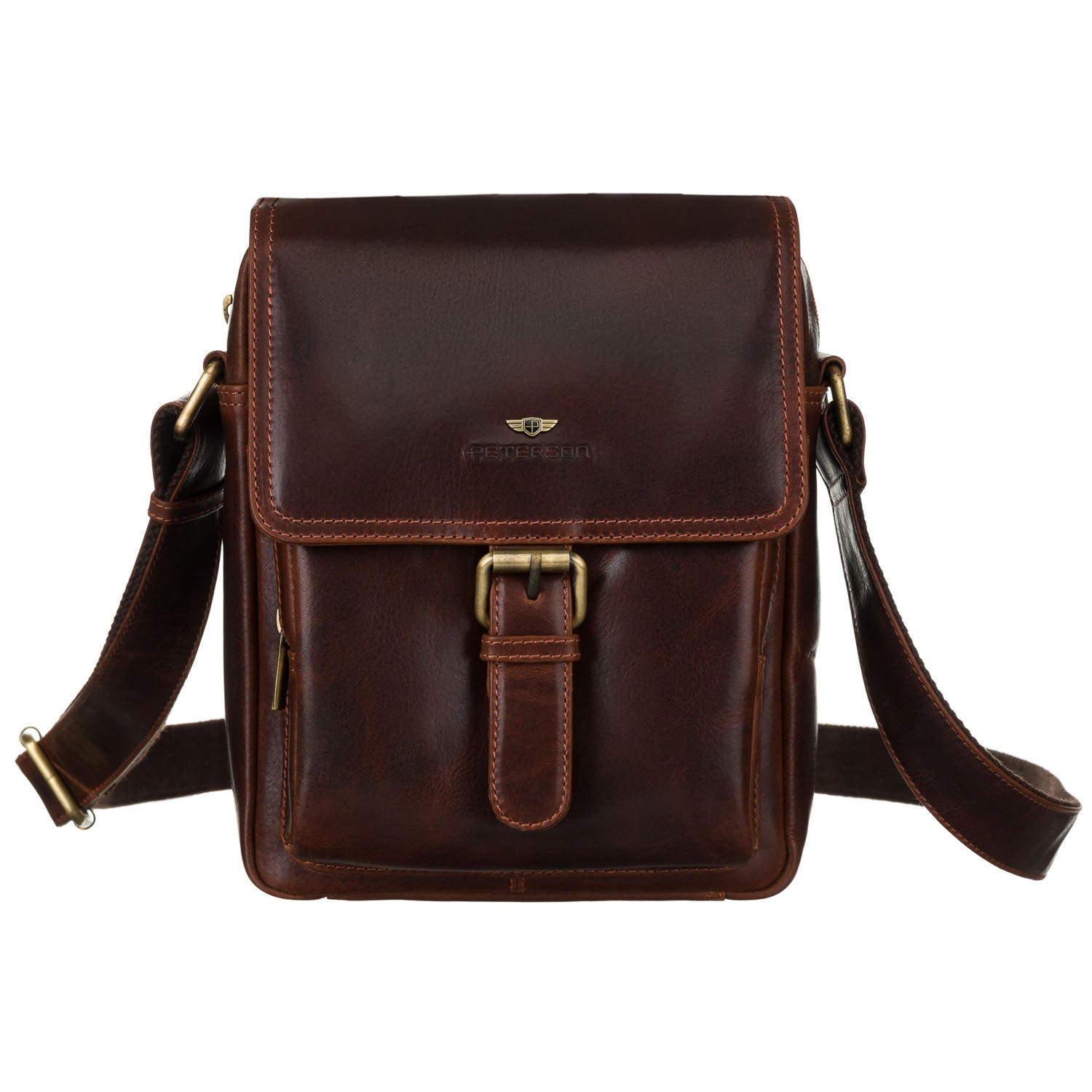 Vyriška odinė rankinė, ruda R213