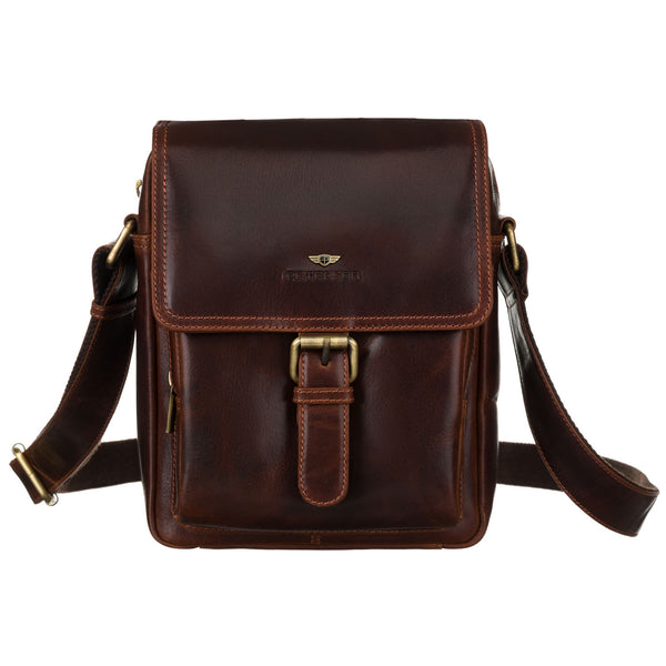 Vyriška odinė rankinė, ruda R213