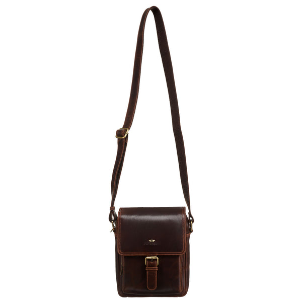 Vyriška odinė rankinė, ruda R213