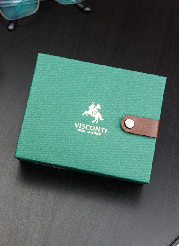 Vyriška odinė Visconti piniginė AT63, mėlyna S500