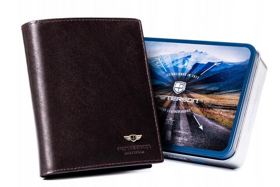 Vyriška piniginė Peterson N22, tamsiai ruda S123