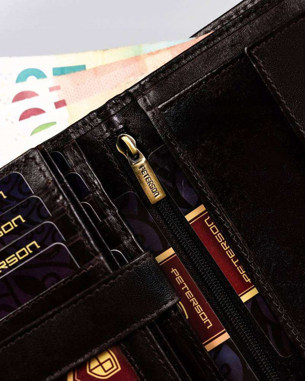 Vyriška piniginė Peterson N22, tamsiai ruda S123