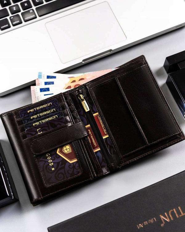 Vyriška piniginė Peterson N22, tamsiai ruda S123