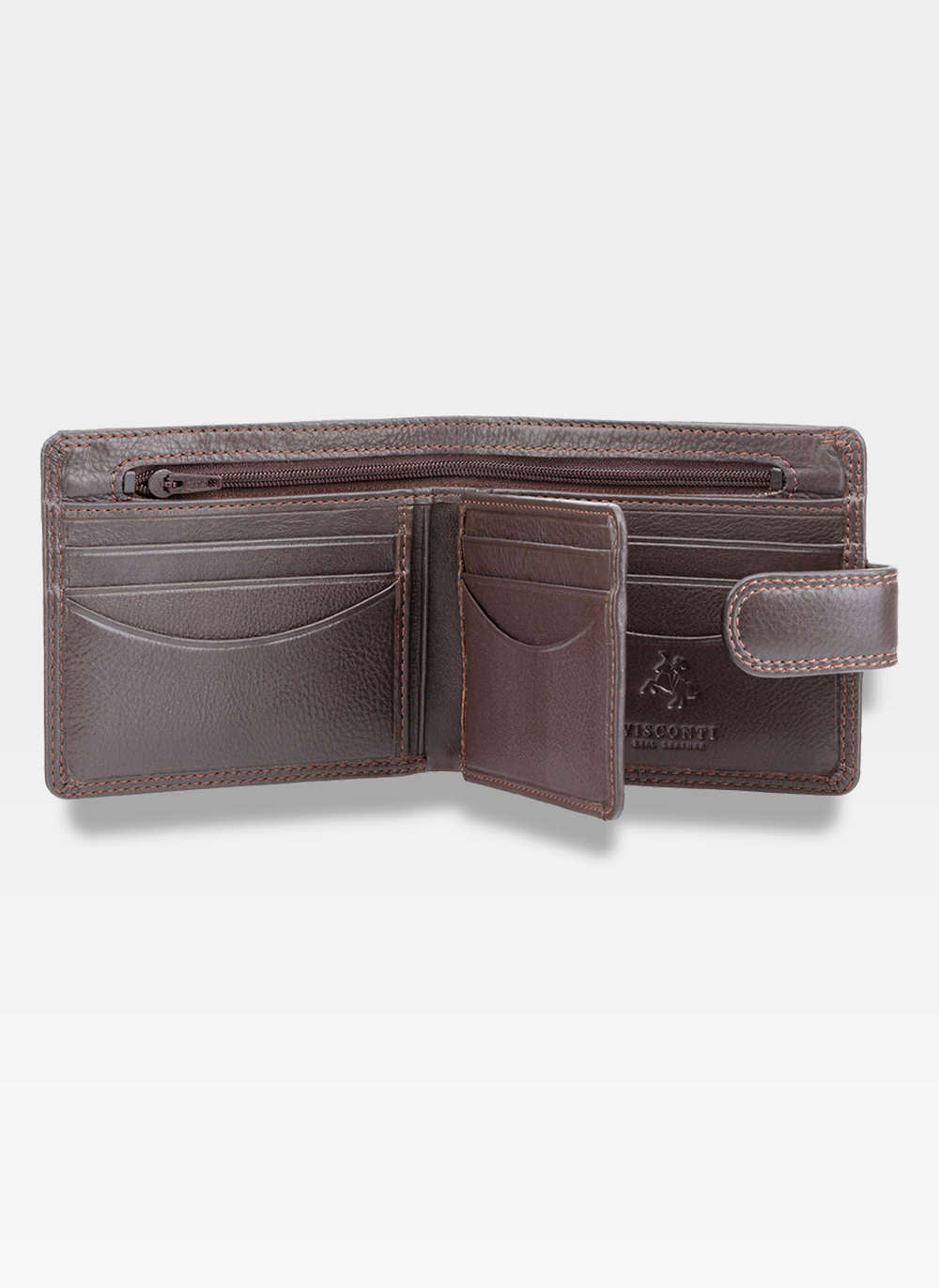 Vyriška piniginė Visconti P9, ruda S41