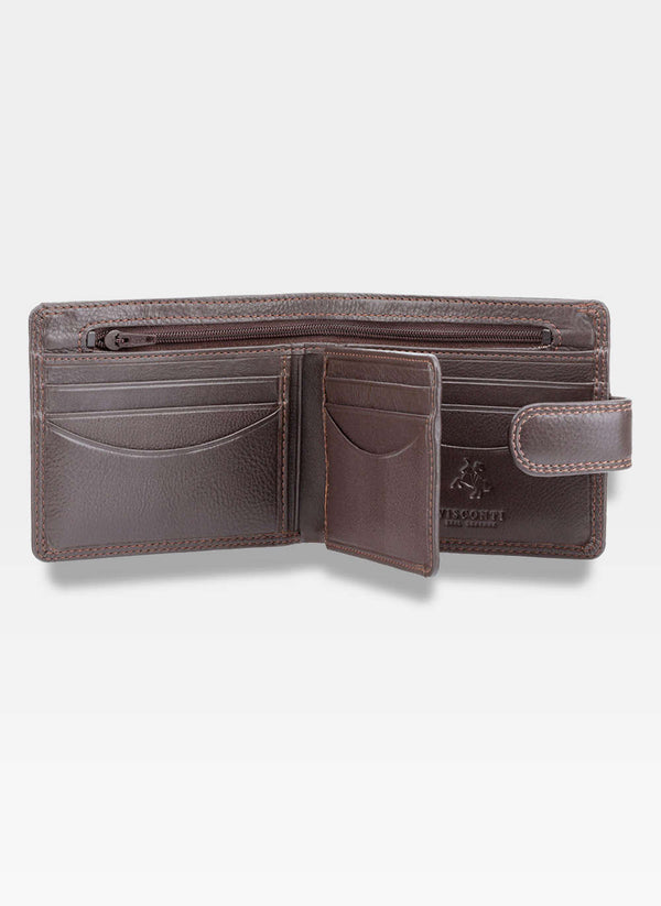 Vyriška piniginė Visconti P9, ruda S41