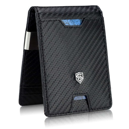 Vyriška plona piniginė, kortelių dėklas su RFID F02 carbon S19