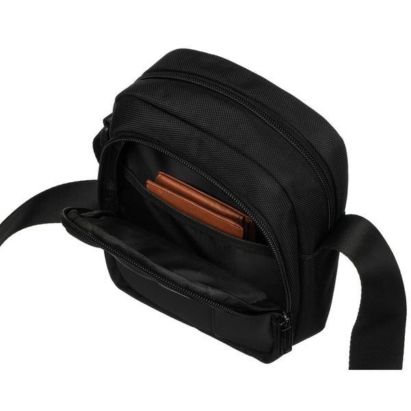 Vyriška rankinė per petį, juoda, cordura R25