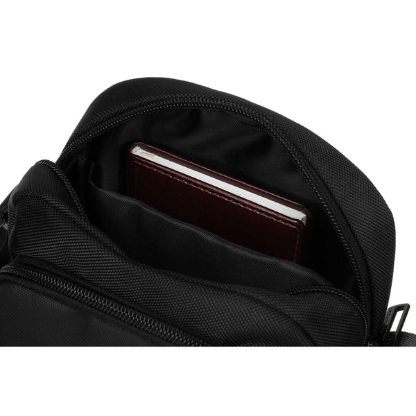 Vyriška rankinė per petį, juoda, cordura R25