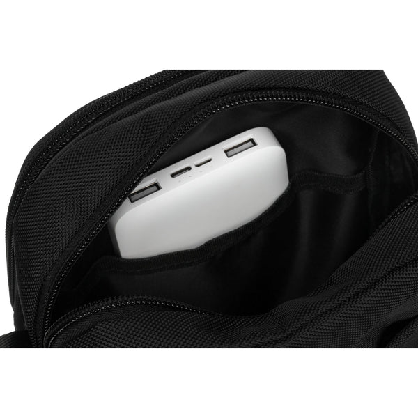 Vyriška rankinė per petį, juoda, cordura R25