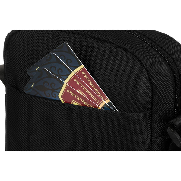 Vyriška rankinė per petį, juoda, cordura R25