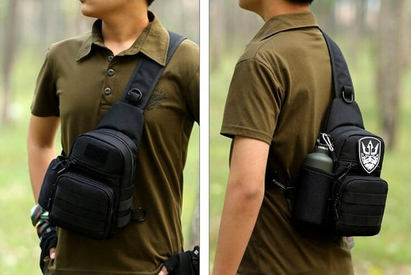 Vyriška taktinė kuprinė, krepšys T127, juoda R20