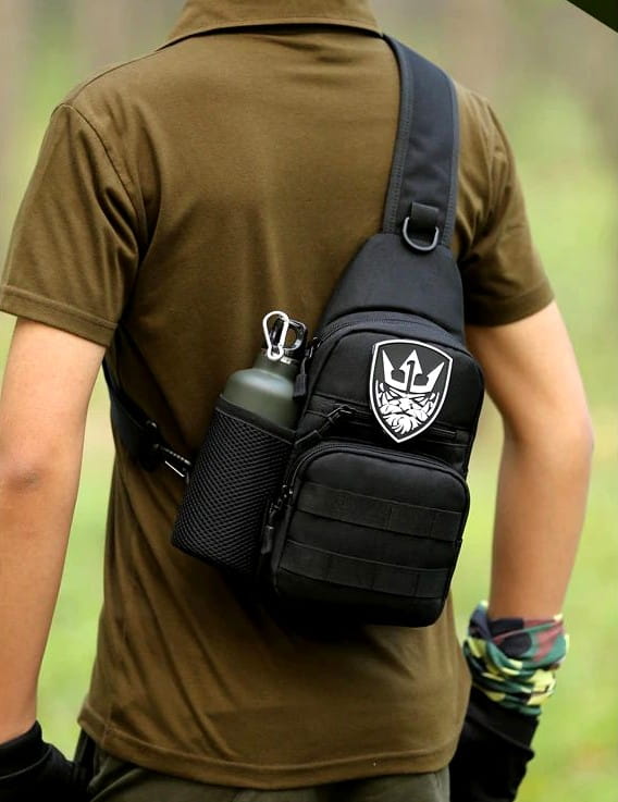 Vyriška taktinė kuprinė, krepšys T127, juoda R20