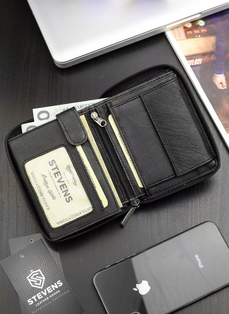 Vyriška vertikali odinė piniginė Stevens S17