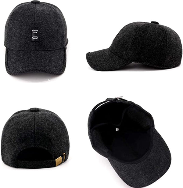 VYRIŠKA ŽIEMINĖ VELTINIO KEPURĖ, juoda