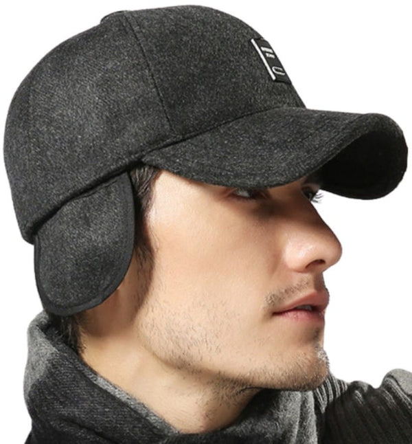 VYRIŠKA ŽIEMINĖ VELTINIO KEPURĖ, juoda