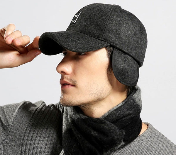 VYRIŠKA ŽIEMINĖ VELTINIO KEPURĖ, juoda