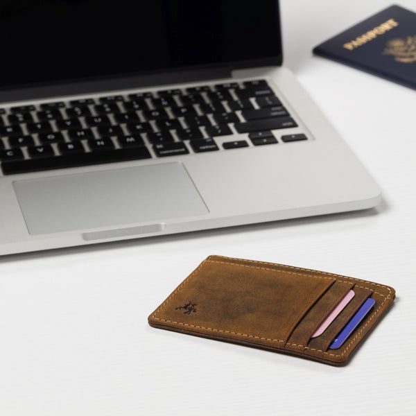 Vyriškas kortelių dėklas Visconti M6, rudas S7