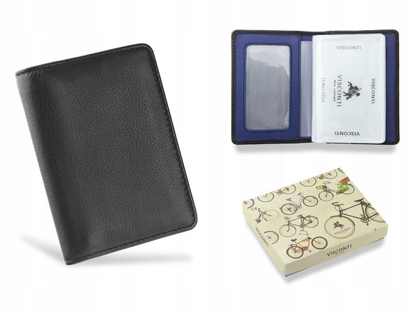 Vyriškas kortelių dėklas Visconti VSL-24 Blk/Cobalt S6