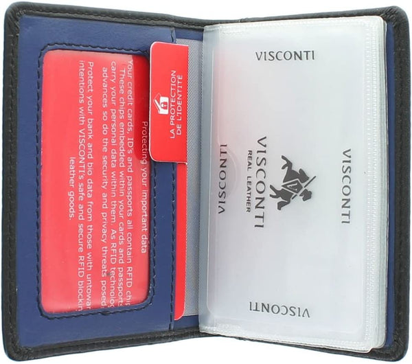Vyriškas kortelių dėklas Visconti VSL-24 Blk/Cobalt S6