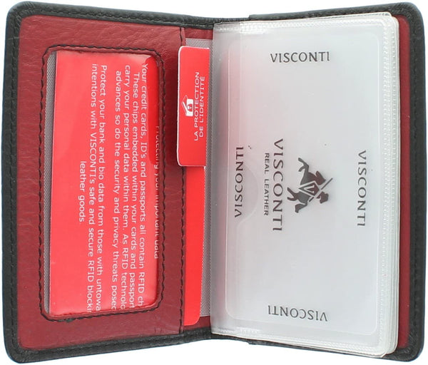 Vyriškas kortelių dėklas Visconti VSL-24 Blk/Red S5