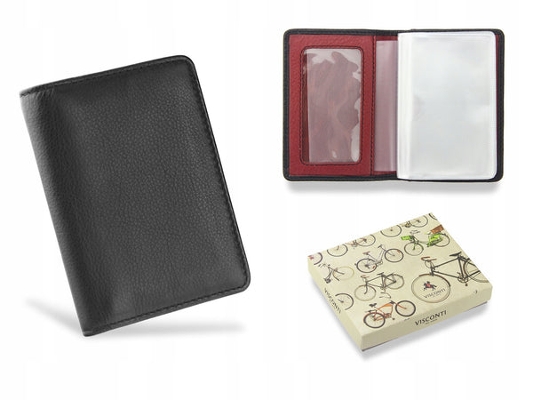 Vyriškas kortelių dėklas Visconti VSL-24 Blk/Red S5