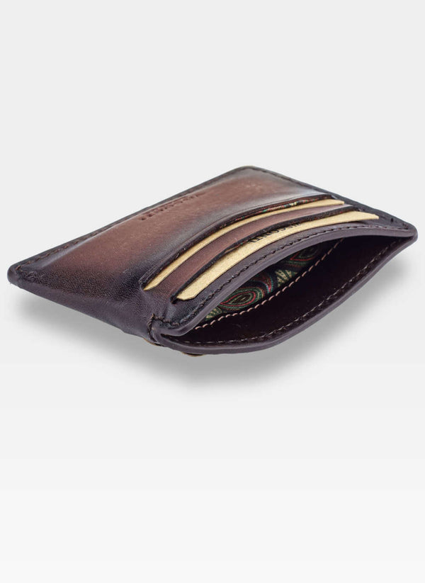 Vyriškas natūralios odos kortelių dėklas Visconti MT-86, ruda S3
