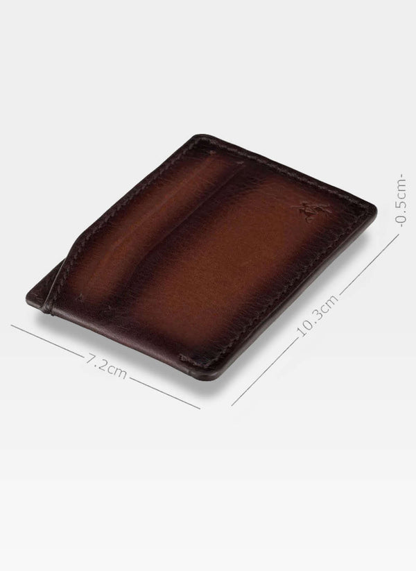 Vyriškas natūralios odos kortelių dėklas Visconti MT-86, tamsiai ruda S2