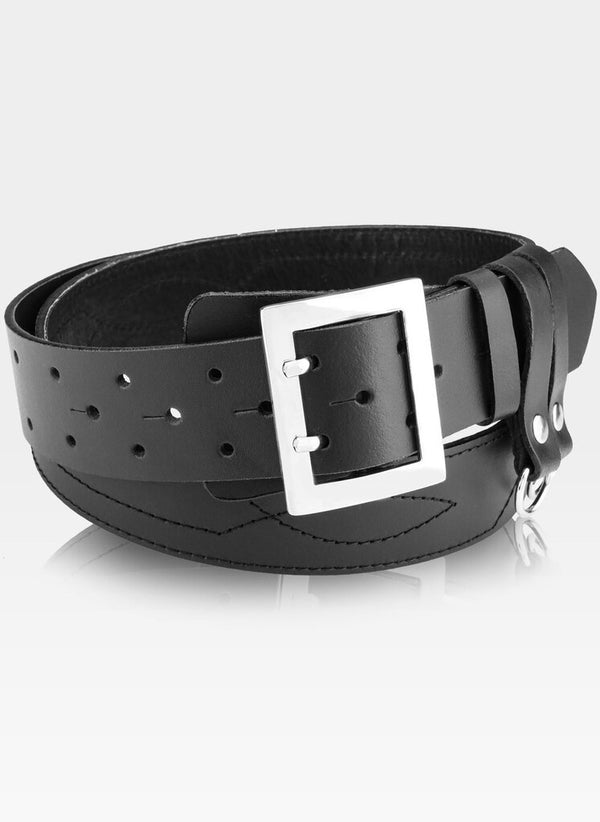 Vyriškas odinis diržas Stevens Army, juodas D39