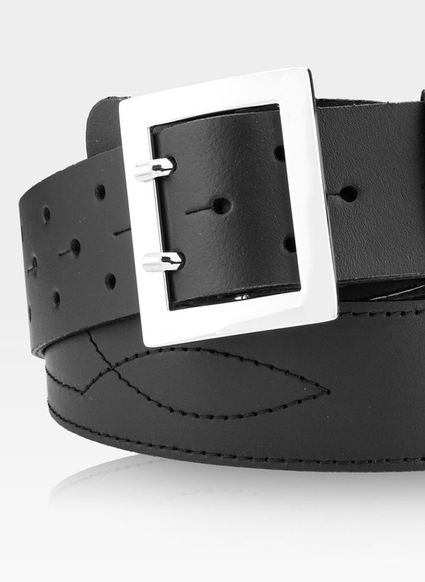 Vyriškas odinis diržas Stevens Army, juodas D39