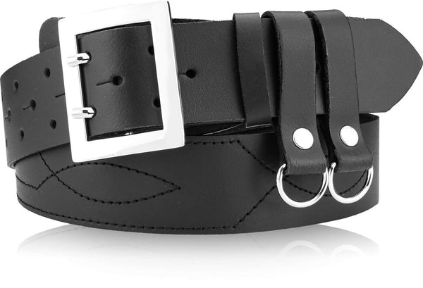 Vyriškas odinis diržas Stevens Army, juodas D39