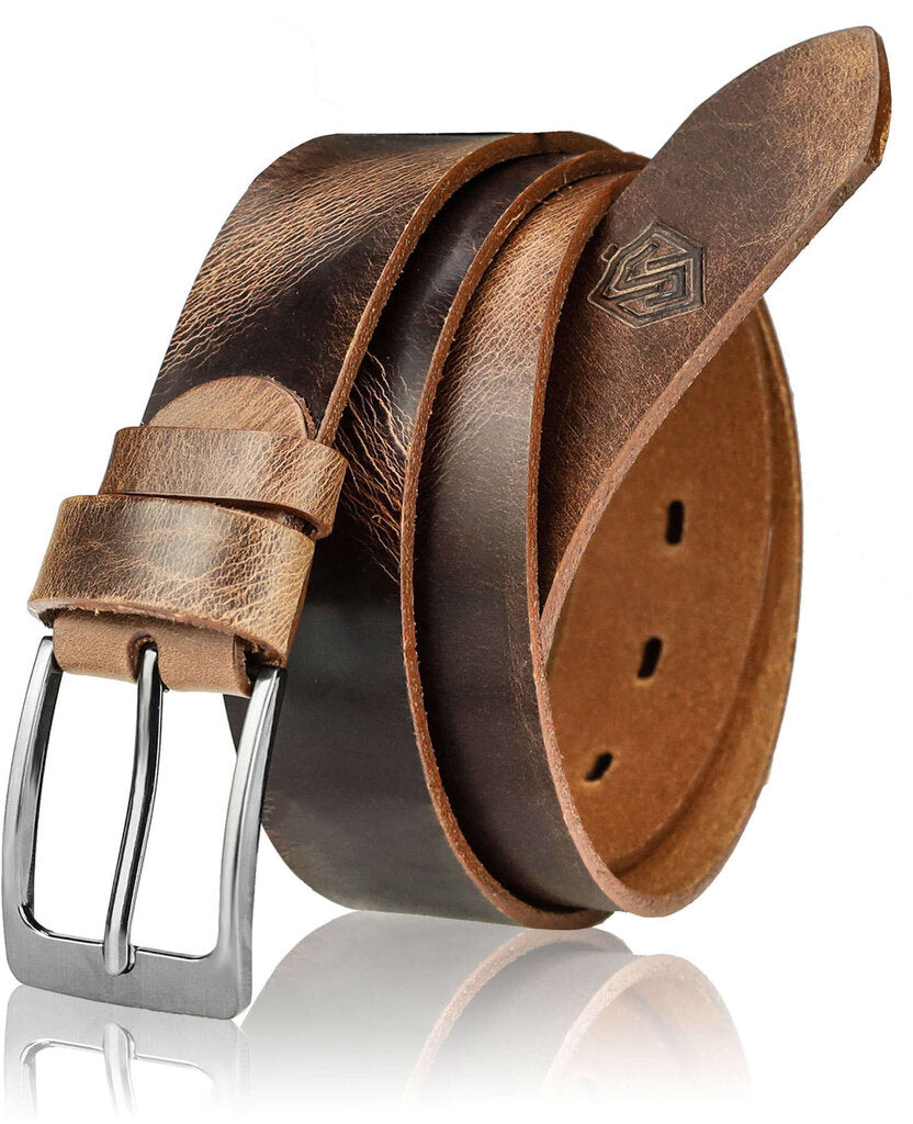 Vyriškas odinis diržas Stevens, rudas D23