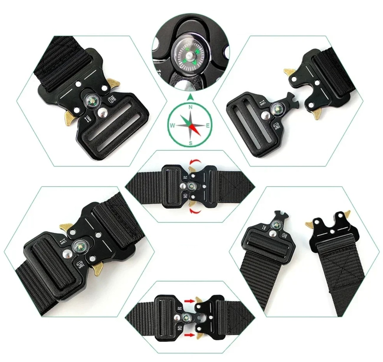 Vyriškas taktinis diržas B1, juodas D14