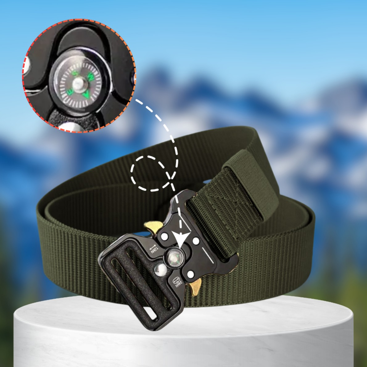 Vyriškas taktinis diržas V12, žalias D8