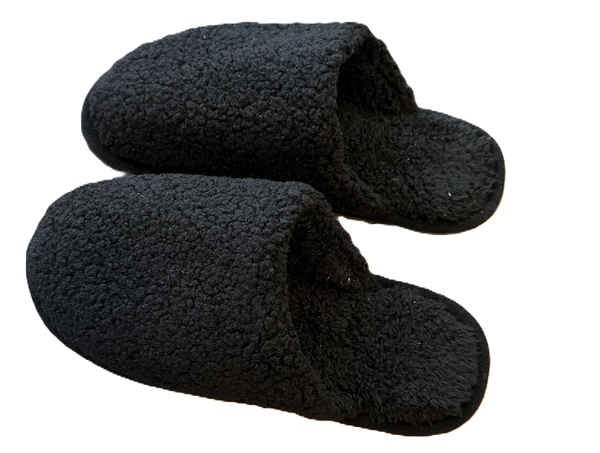 Vyriškos šiltos šlepetės su minkštu pamušalu, juodos